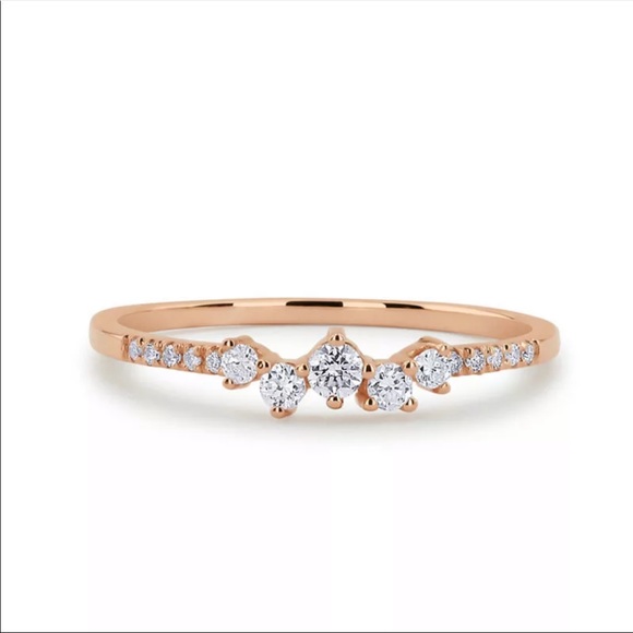 New 18K Rose Gold Dainty Diamond Ring - Picture 2 of 2